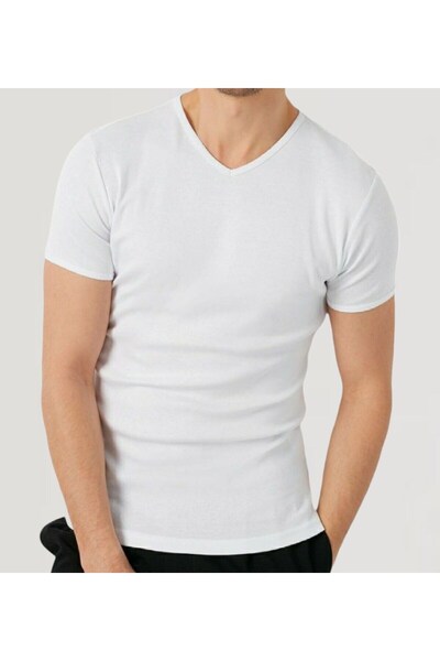 marufshop Tricou pentru bărbați, cu mânecă scurtă, cu decolteu în V, slim fit...