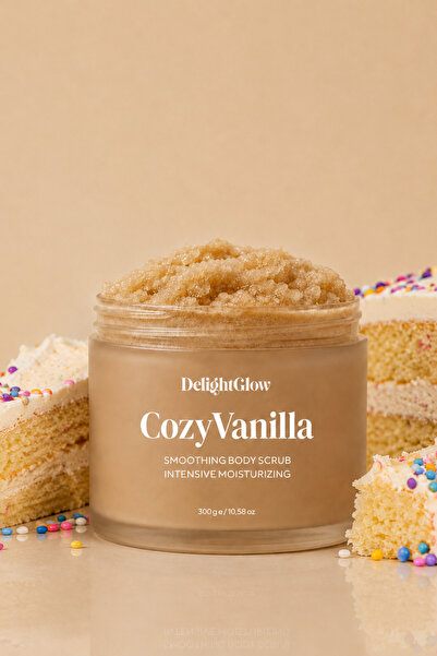 DelightGlow Vanilla Vücut Peelingi 300 g - Nemlendirici Tuzlu Body Scrub