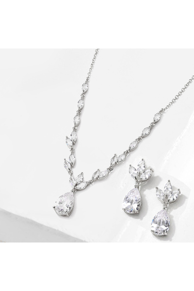 Choice White set ZAKOL Elegant Necklace/Earring Jewelry Set for Women Gorgeou...