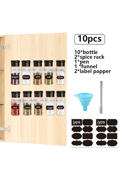 Choice5 10PCS with shelf 5/10/15/20PC Jars for Spices Salt and Pepper Shaker ...
