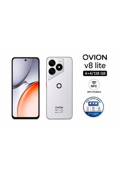 OVİON V8 Lite 4+4GB Ram 128GB Hafıza NFC Gümüş (Ekran Koruyucu+Kılıf Hediyeli...