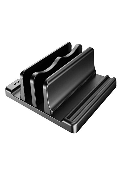 Choice Black double Adjustable Laptop Stand Vertical Save Desktop Space Easy ...