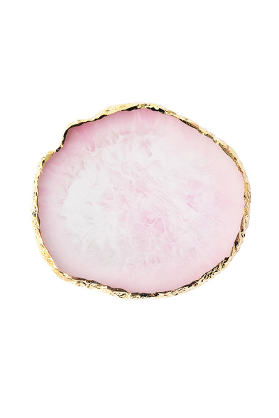 Choice Round Pink Natural Resin Stone Luxury Nail Art Palette Mix Color Drawi...