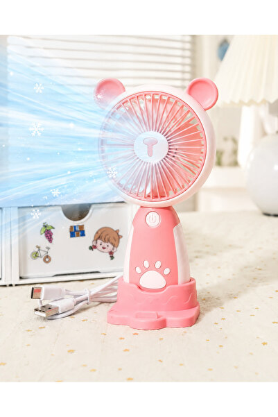Zenorius Mini Ventilator Portabil Reîncărcabil USB cu Suport, Design Ursuleț,...