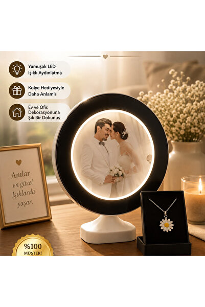 hediyesahibi Kişiye Özel Fotoğraflı Sihirli Led Ayna Çerçeve Ve Gece Lambası