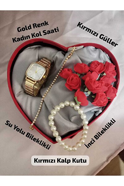 Brality RETRO TASARIM , Kadın Kol Saati , Kare Gold Renk Kasa ( Gümüş Renk Ka...