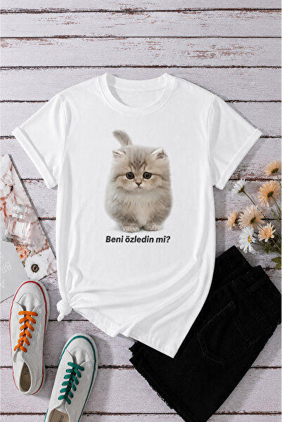 TREND THE BEST Trendin En İyisi Summer I Miss You Written Cat Printed Unisex ...
