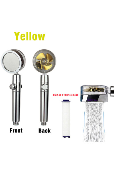 Choice5 YELLOW 360 Degrees Rotation Turbo Fan Shower Head High Pressure Water...