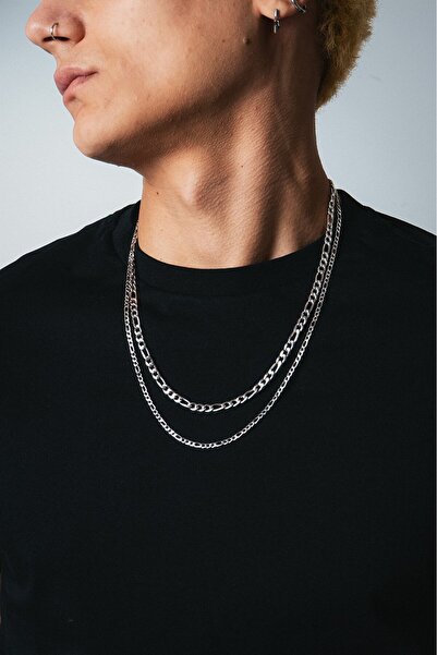 UKHWD SUPPLY Two Chain Steel Necklace Ka1019Gm