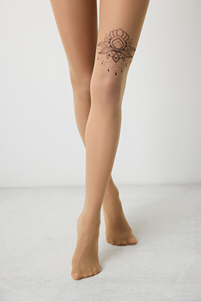 Penti Ethnic Tattoo Naturel Ten Külotlu Çorap