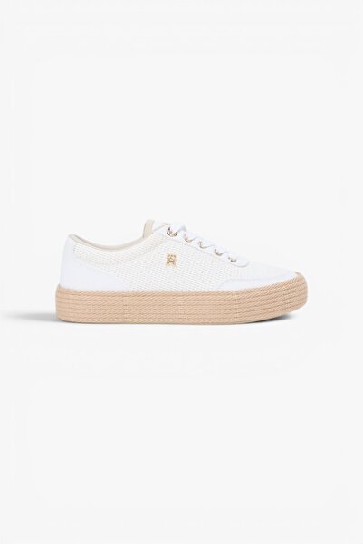 Tommy Hilfiger TH FOXING PLATFORM ROPE Kadın Beyaz Sneakers - FW0FW09173