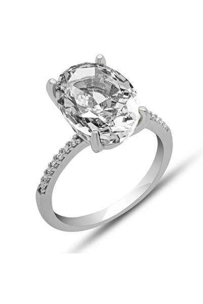 Gumush Gümüş Ice Cut Oval Zirkon Taşlı Kadın Yüzük