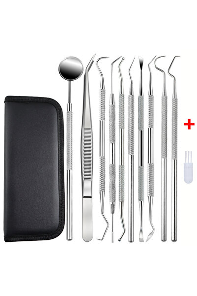 Choice1 11PCS Stainless steel dental cleaning tool, removes tooth dirt, clean...