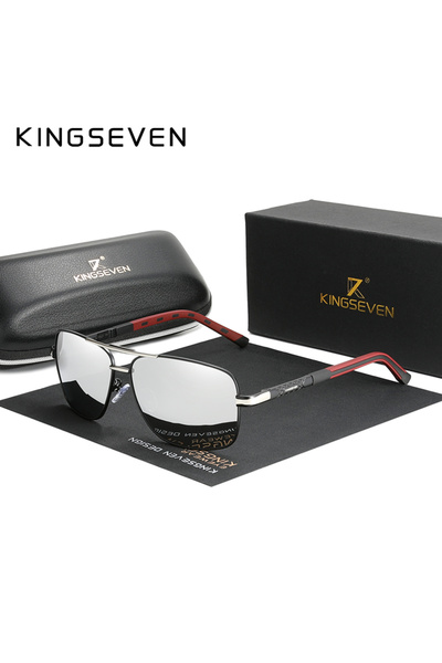 Choice4 Mirror Silver KINGSEVEN Aluminum Brand Polarized Sunglasses Men Women...