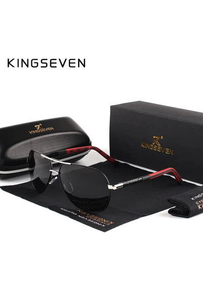 Choice Silver Gray KINGSEVEN Fashion Men’s Pilot Sunglasses High Quality Alum...