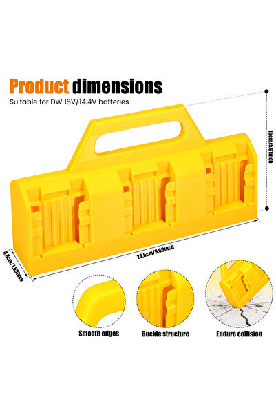 Choice3 6Slot for DW 18V Portable Battery Holder for De.Walt 18V/14.4V and Ma...