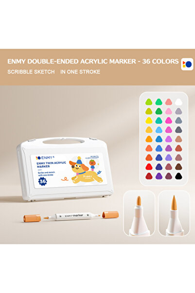 Choice 36 Colors ENMY Acrylic Markers Dual-Tip FastDrying Waterproof Colorful...