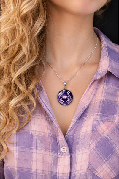 Oxolux, Lavinia Colier din seria Zodiac, in cutie cadou, design cosmic mov, b...