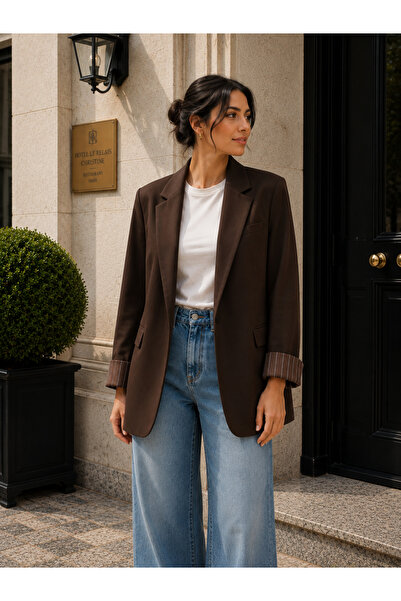 EFİL Patterned Cuffed Blazer Jacket