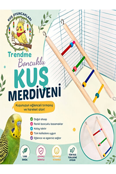UniqBirdToys Trendme Wooden Beaded Bird Ladder