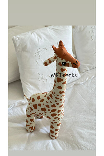 MR.Frenks Çocuk Sevimli Zürafa Uyku&oyun Arkadaşı Peluş Yastık Turuncu 60 Cm