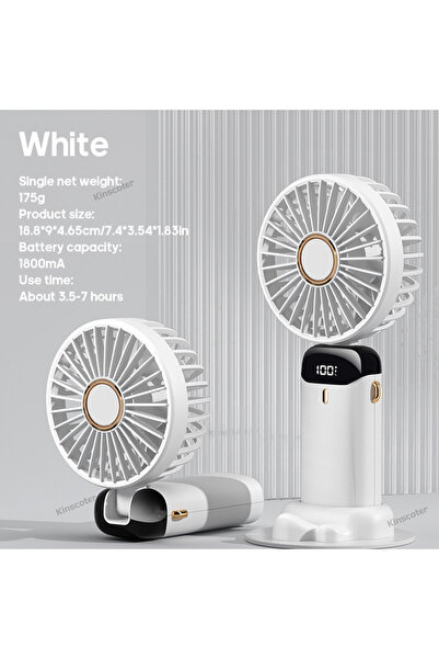 Choice3 1800mA White USB Handheld Mini Fan Foldable Portable Neck Hanging Fan...