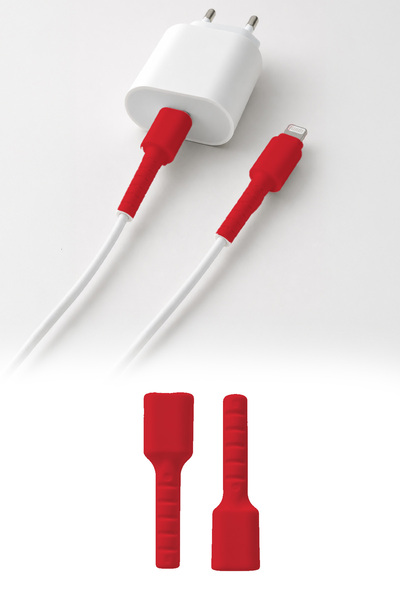 omilife Kırmızı Apple iPhone 11 12 13 14 Uyumlu Silikon Lightning Kablo Ucu K...