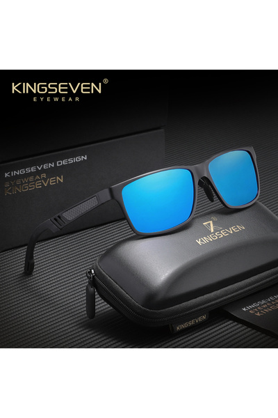 Choice7 نظارات KINGSEVEN الكلاسيكية الصيفية للرجال باللون الأسود والأزرق، مضا...