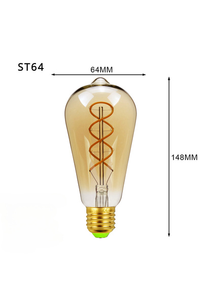 Choice 4W-6W 220V Yes ST64 LED Edison Filament Bulbs Golden Art Lights ST64 G...