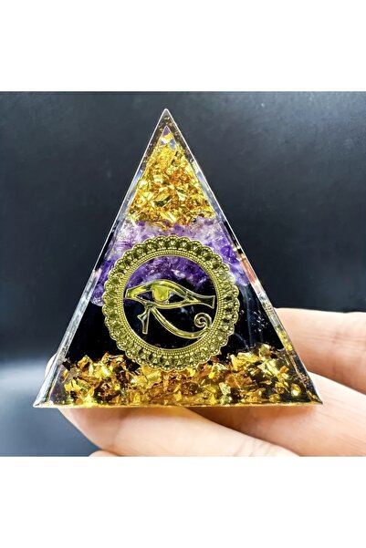 Choice Multi-Colored 1pc Orgone Amethyst Pyramid, Eye Of Horus In Egypt, Orgo...
