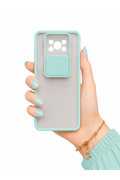 noktaks حافظة لهاتف Xiaomi Poco X3 مع غطاء عدسة بإطار ملون غير لامع لسطح خلفي...
