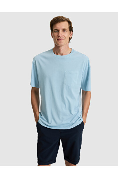 Pierre Cardin Ανοιχτό μπλε Comfort Fit 100% Βαμβακερό T-Shirt με λαιμόκοψη  "...