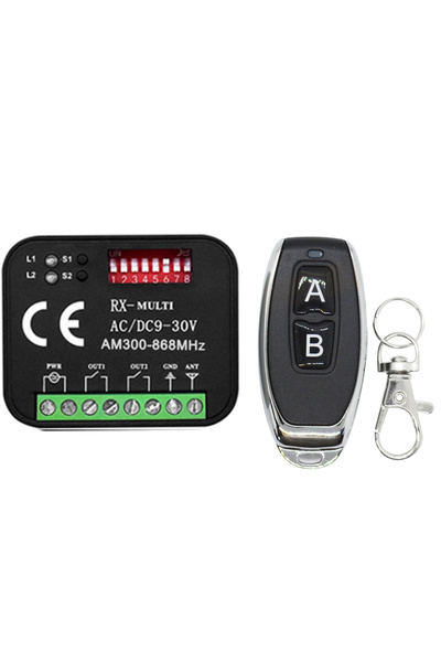 choice2 جهاز استقبال وتحكم 300-868 أسود-2-AB يعمل بتيار متردد/مستمر 9-30 فولت...