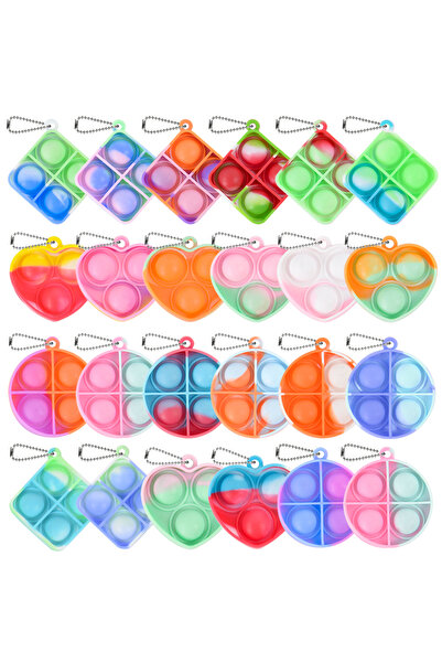 Choice7 20Pcs Mix 10-30Pcs Pop Fidget Toys Mini Pop Keychain Toddler Fidget T...