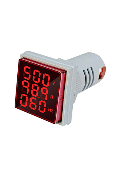 Choice4 Red Three-Digit Display AC Current Voltage Frequency 3-in1 Indicator ...