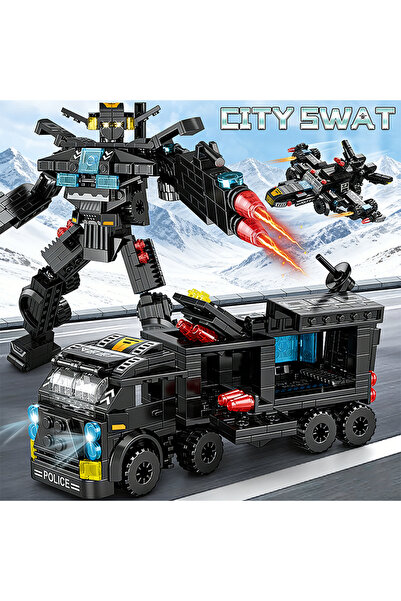 Choice1 2-No box with3dolls 27in1 SWAT Command Truck Building Blocks Set with...