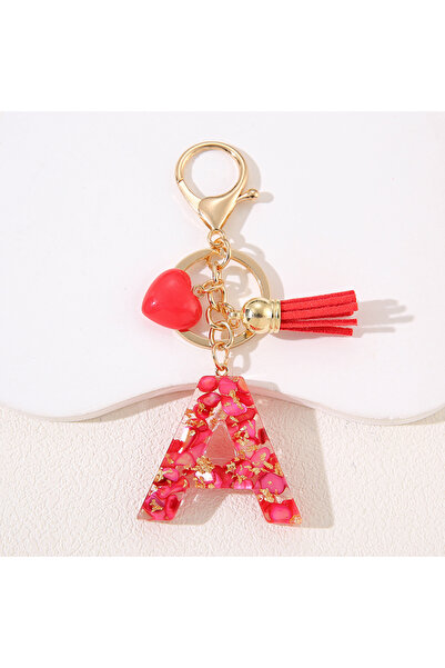 Choice A Initial Letter Key Chain A-Z English Alphabet Keychain Love Tassel O...