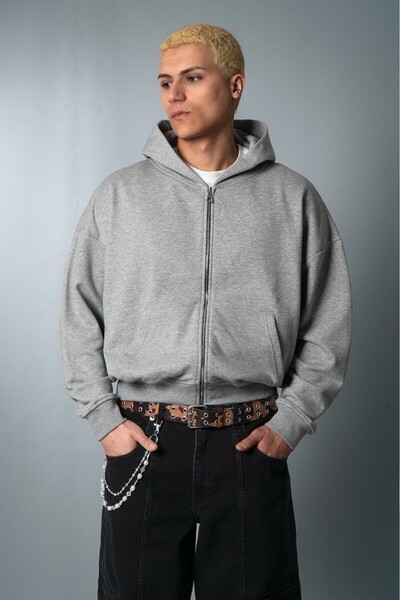 Crupt Studio Gray Crupt Phaze Men's Zip Hoodie Jacket