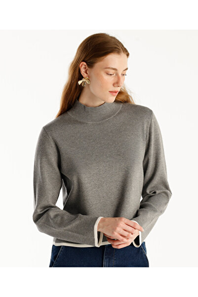 Yargıcı Long Sleeve Pullover with Stand Collar