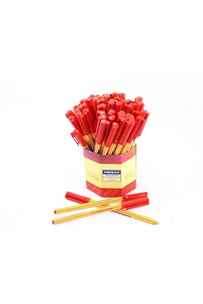 Pensan 1010 Office Pen Ballpoint Pen 1.0 mm Red 60 Pieces (1 Pack 60 Pieces)