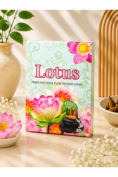 OrdoVeni Lotus Çiçeği Kokulu 10 Adet Geri Akış Tütsü | Backflow Şelale Tütsüs...