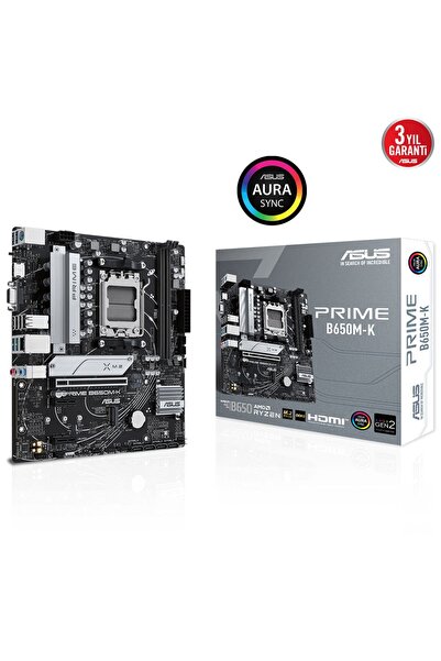 ASUS Prime B650M-K 6400Mhz(Oc) Rgb M.2 Am5 Matx Ddr5 Anakart