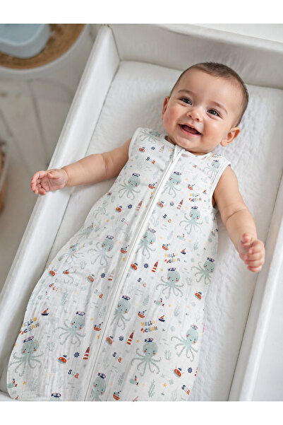Ninana baby Müslin Uyku Tulumu (Yazlık)-Ahtapot