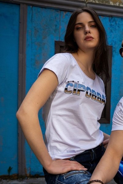 Cipo & Baxx Wt366 futurist stone women's t-shirt