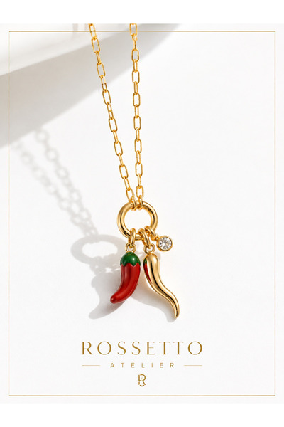 Rossetto Atelier قلادة الحظ من الكورنيسيلو (الفلفل الأحمر) المستوردة