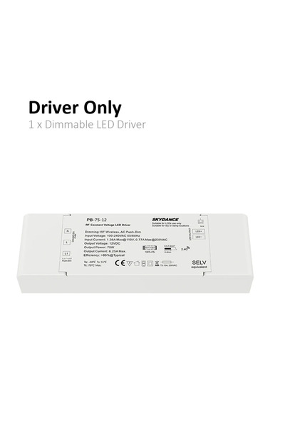 Choice 24v Driver Only 12V 24V 75W LED Driver Dimmable LED Dimming Skydance P...