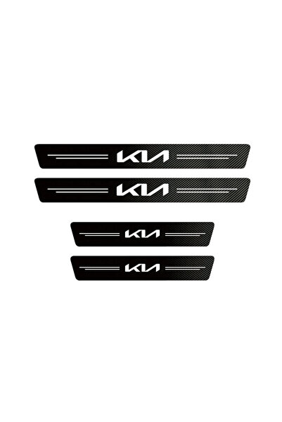 choice2 4Pcs Car Door Carbon Fiber Car Door Threshold Protector Stickers Wate...
