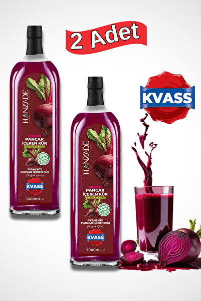 Hanzade Bitkisel Pancar Kvass Fermente Kırmızı Pancar İçeren Kür 1 Litre x 2 ...