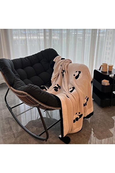 Chuma Rocking Chair, Thick Padded Cushion, Upholstered Lounge Rocker with Sid...