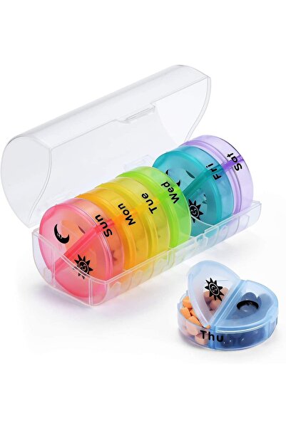 Choice1 lucency Colours Weekly Medicine Storage Organizer Pill Box Holder Con...